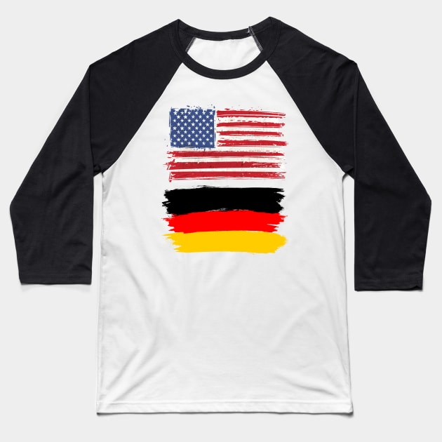 America and Germany Flag Baseball T-Shirt by Islanr